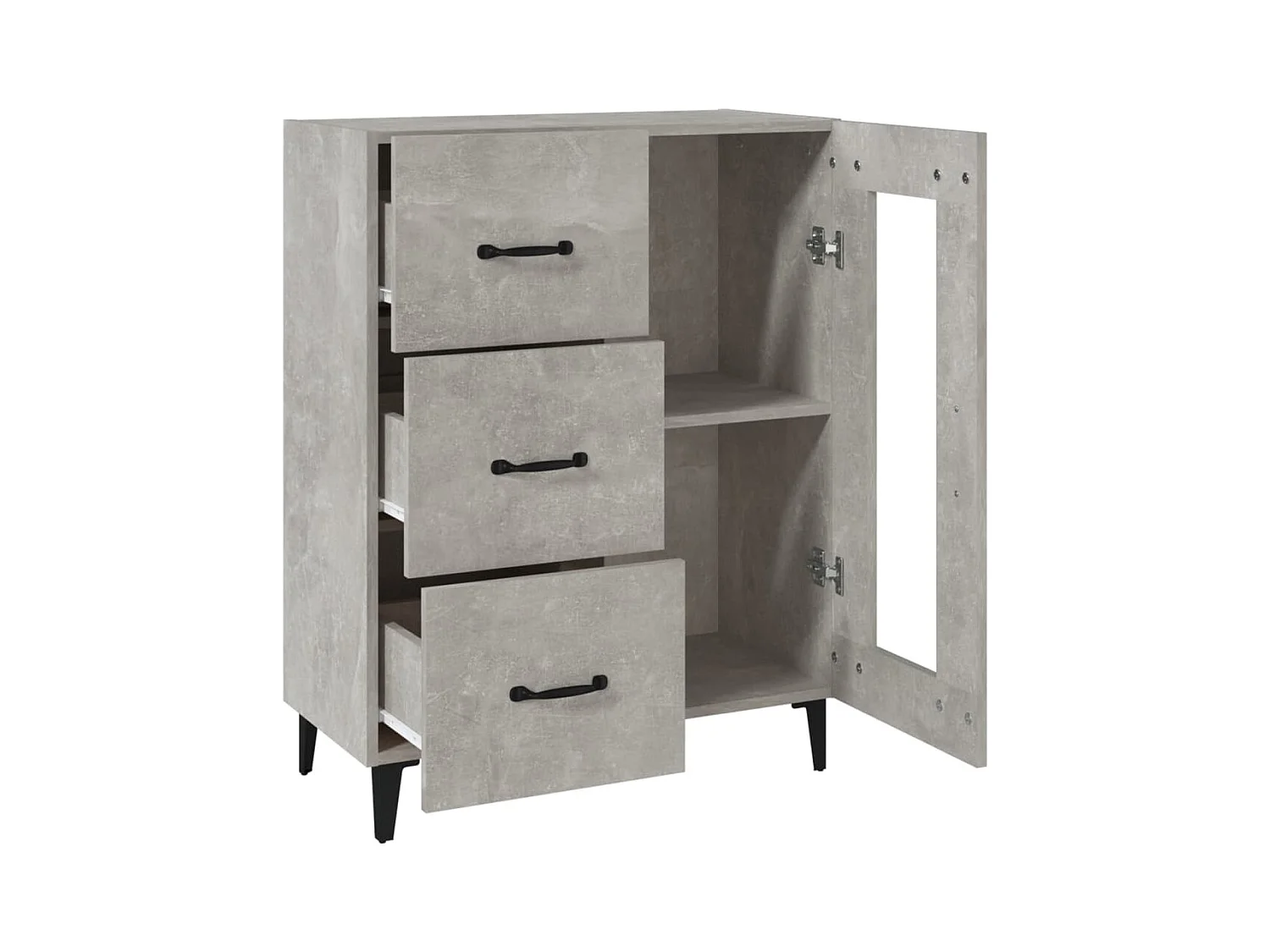 Aparador de madera de ingeniería gris hormigón 69,5x34x90 cm