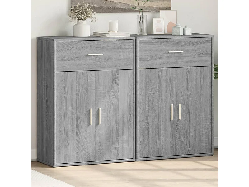 Buffets 2 pièces sonoma gris 60x30x84 cm bois d'ingénierie