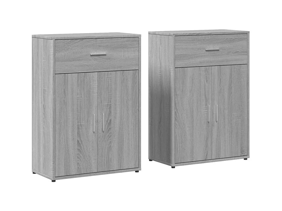 Buffets 2 pièces sonoma gris 60x30x84 cm bois d'ingénierie