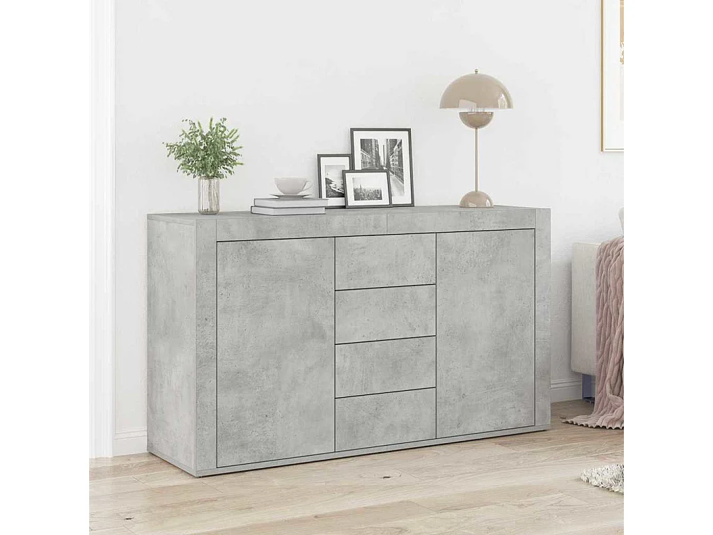 Buffet Gris béton 120 x 36 x 69 cm Bois d'ingénierie
