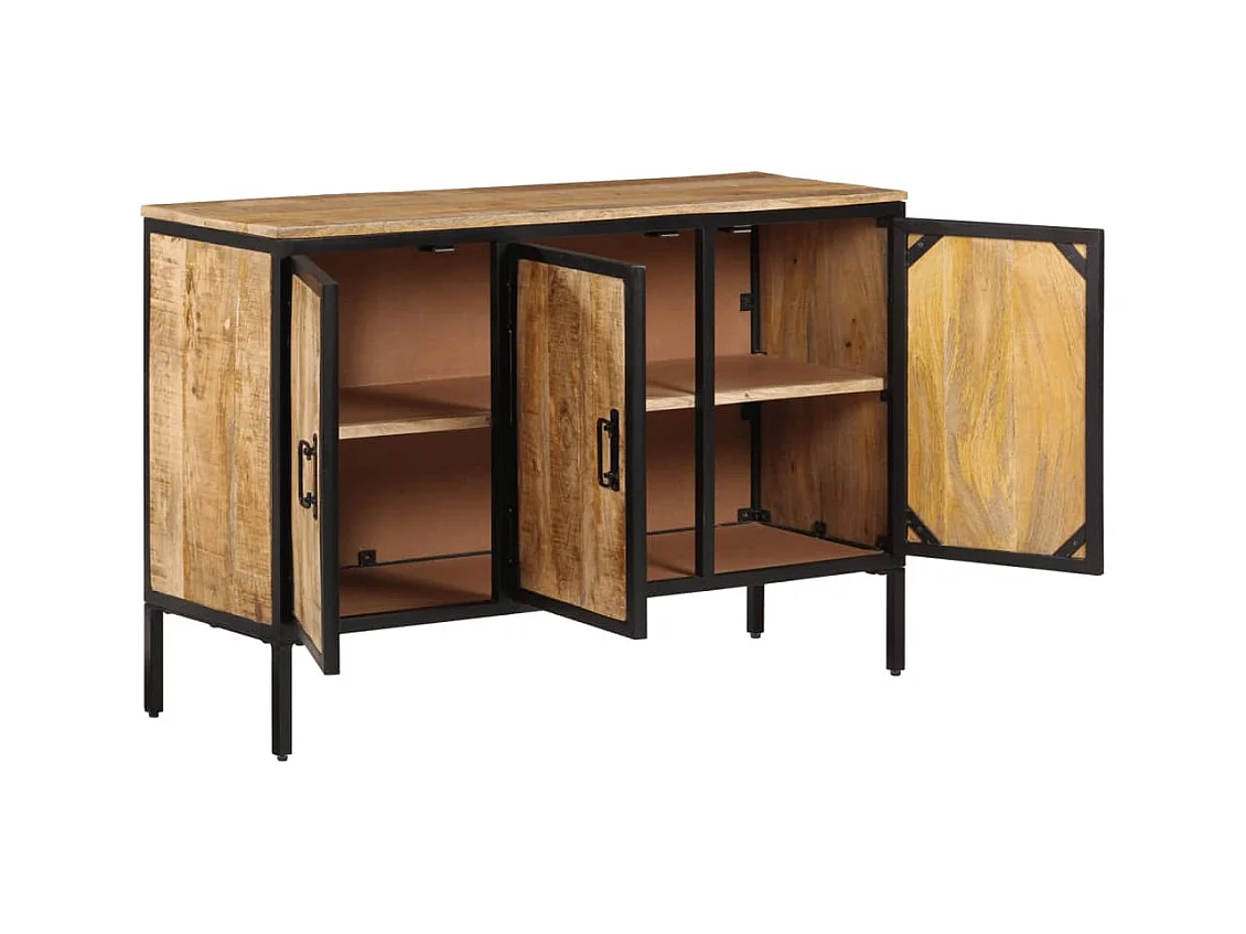 Buffet 105x35x70 cm bois de manguier brut massif