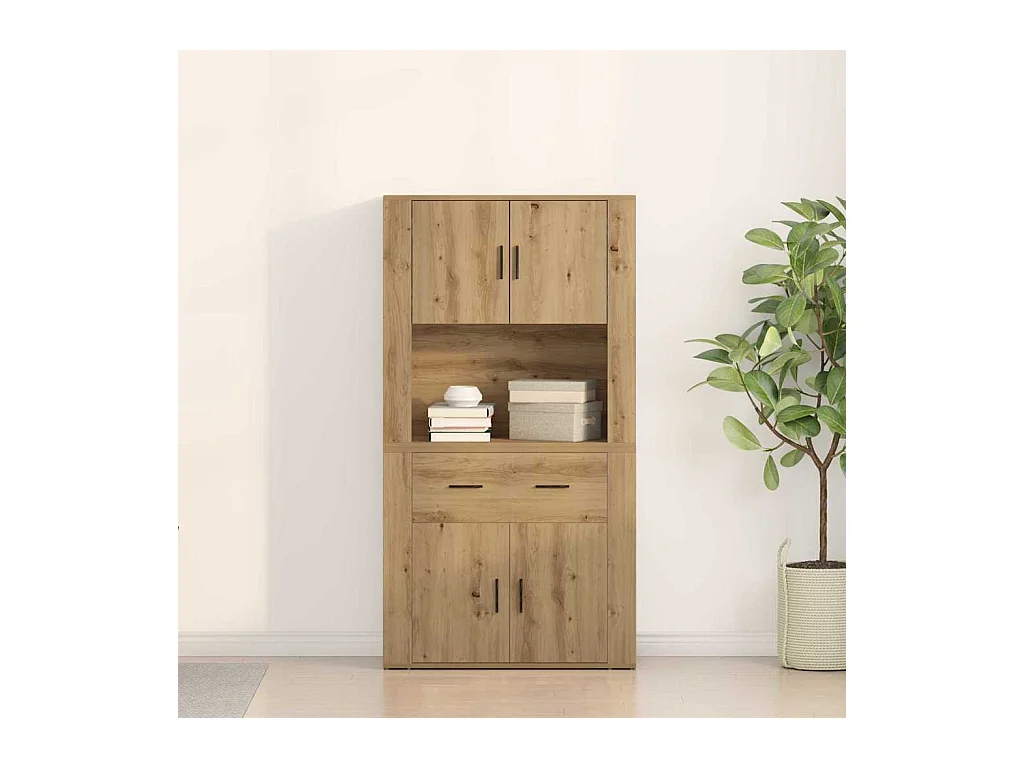 Haut de Buffet avec tiroir chêne artisanal 80 x 33 x 150 cm