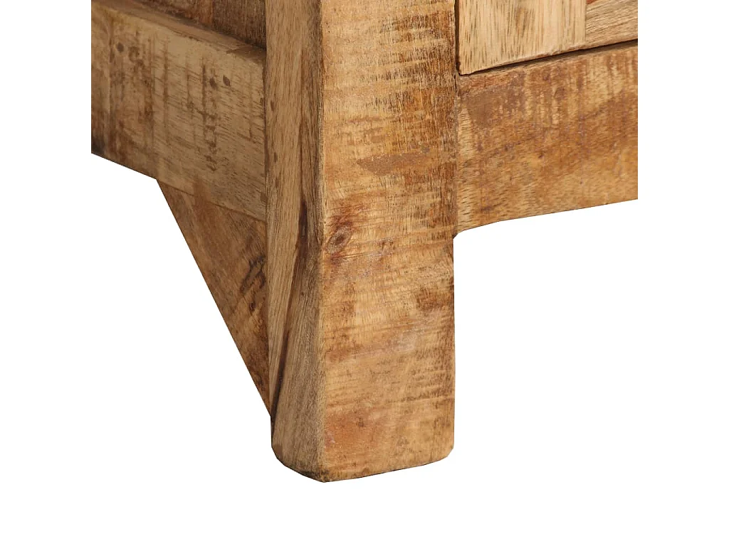 Buffet avec étagères en bois de manguier massif 65x30x180 cm
