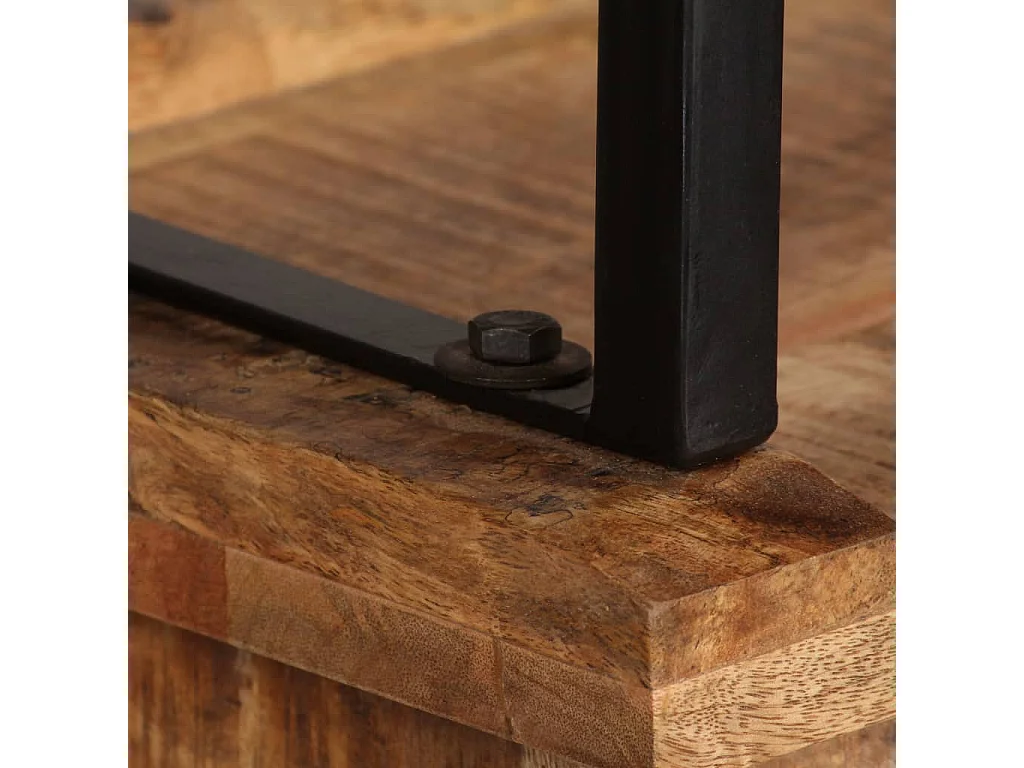 Buffet avec étagères en bois de manguier massif 65x30x180 cm