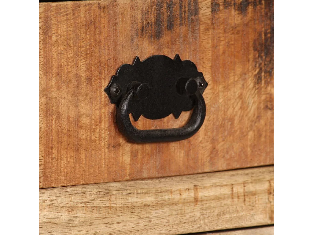 Buffet avec étagères en bois de manguier massif 65x30x180 cm