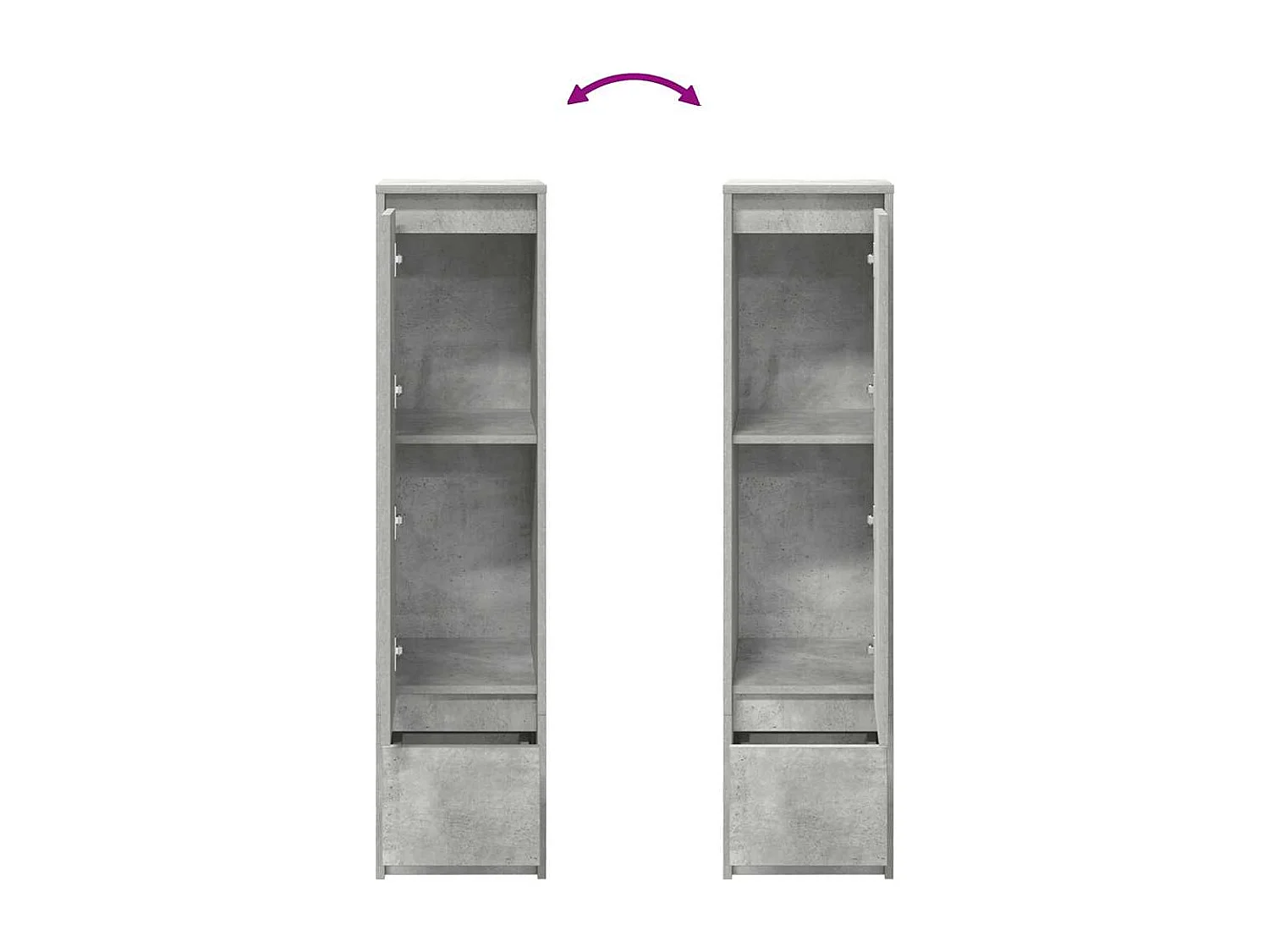 Buffet haut gris béton 29,5x34x119,5 cm bois d'ingénierie