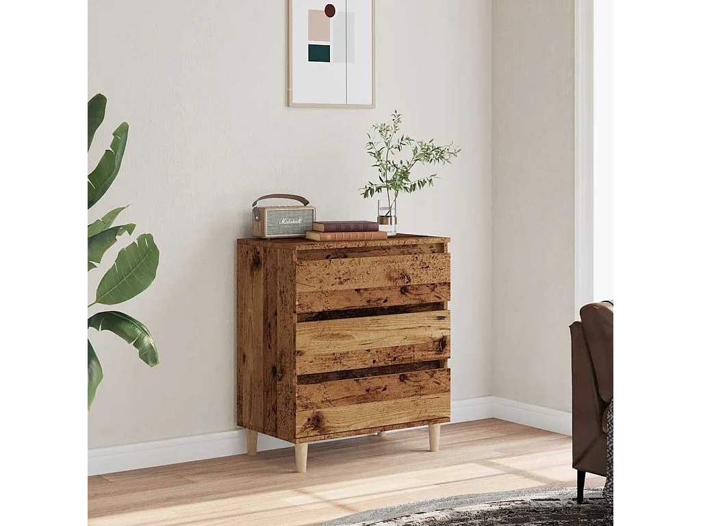 Buffet vieux bois 60x35x70 cm bois d'ingénierie