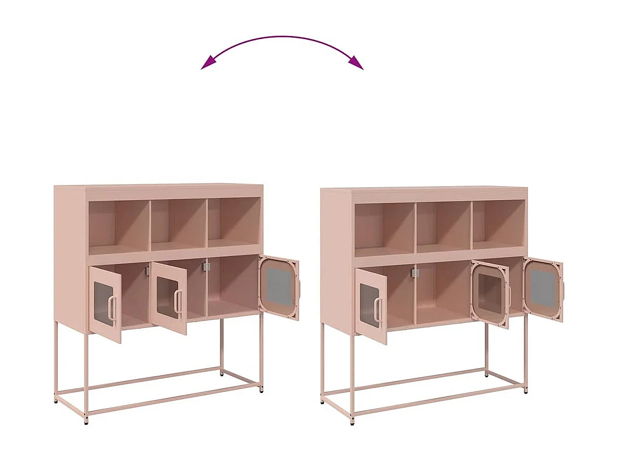 Buffet rose 100,5x39x107 cm acier laminé à froid