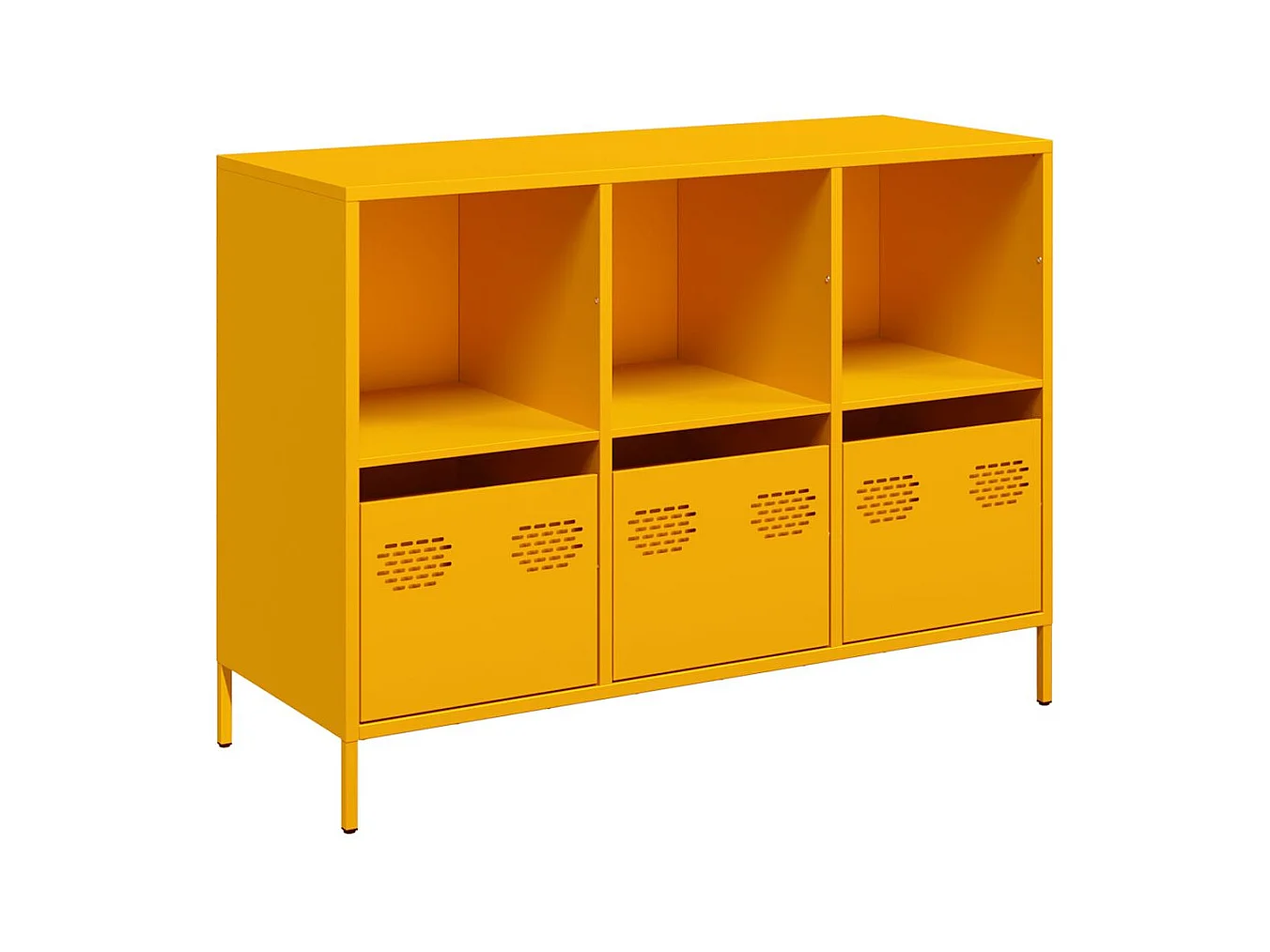 Buffet jaune moutarde 101,5x39x73,5 cm acier laminé à froid