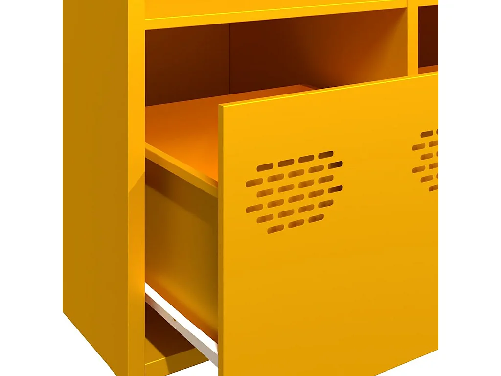 Dressoir 101,5x39x73,5 cm koudgewalst staal mosterdgeel