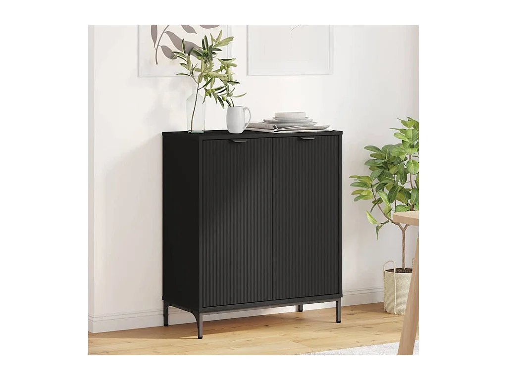 Buffet Noir 69,5 x 33 x 82 cm Bois d'ingénierie