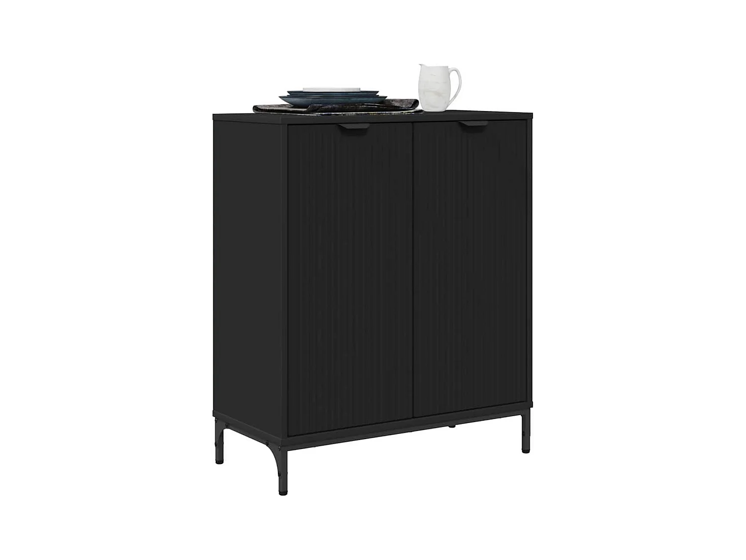 Buffet Noir 69,5 x 33 x 82 cm Bois d'ingénierie