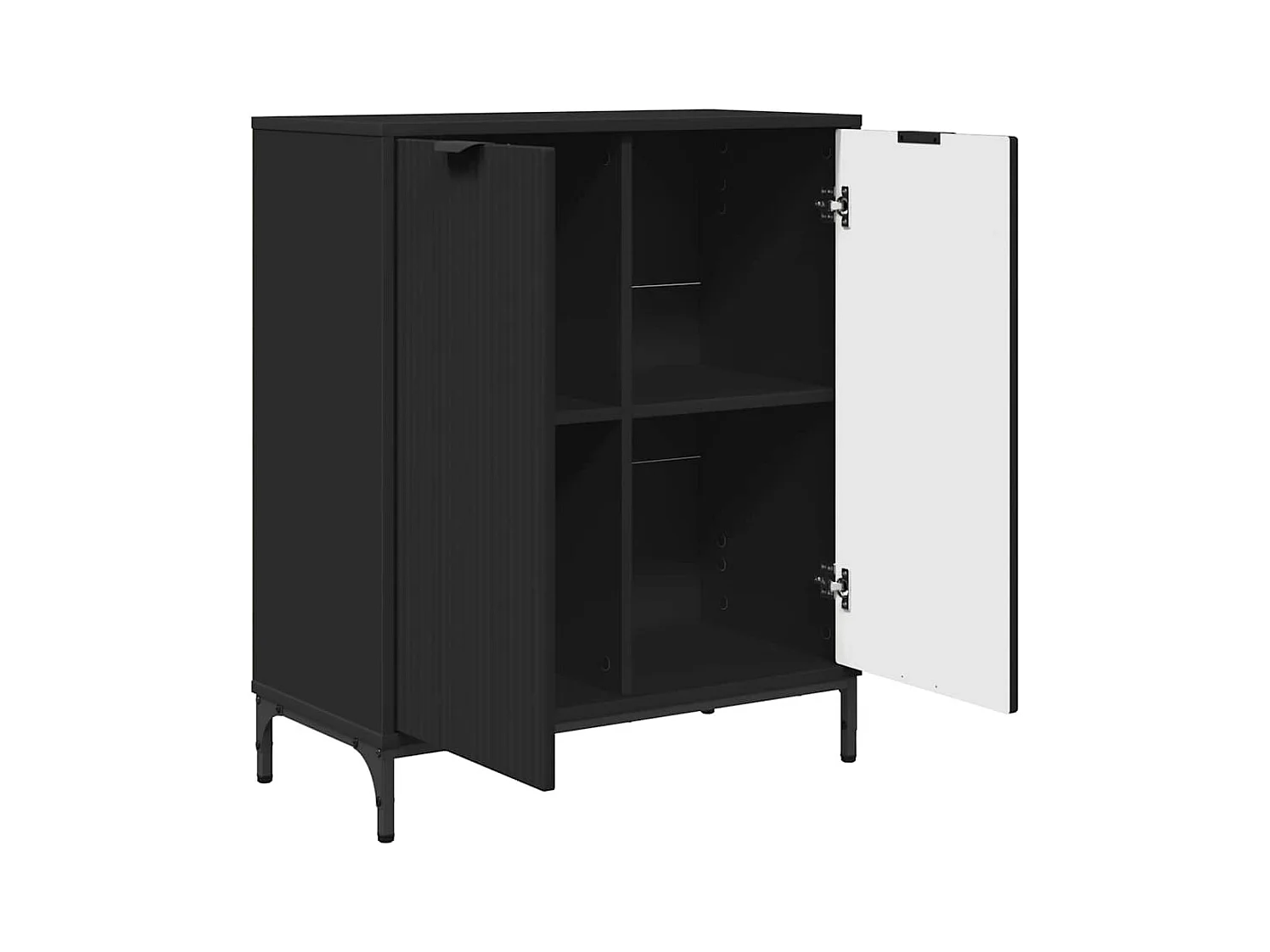 Buffet Noir 69,5 x 33 x 82 cm Bois d'ingénierie