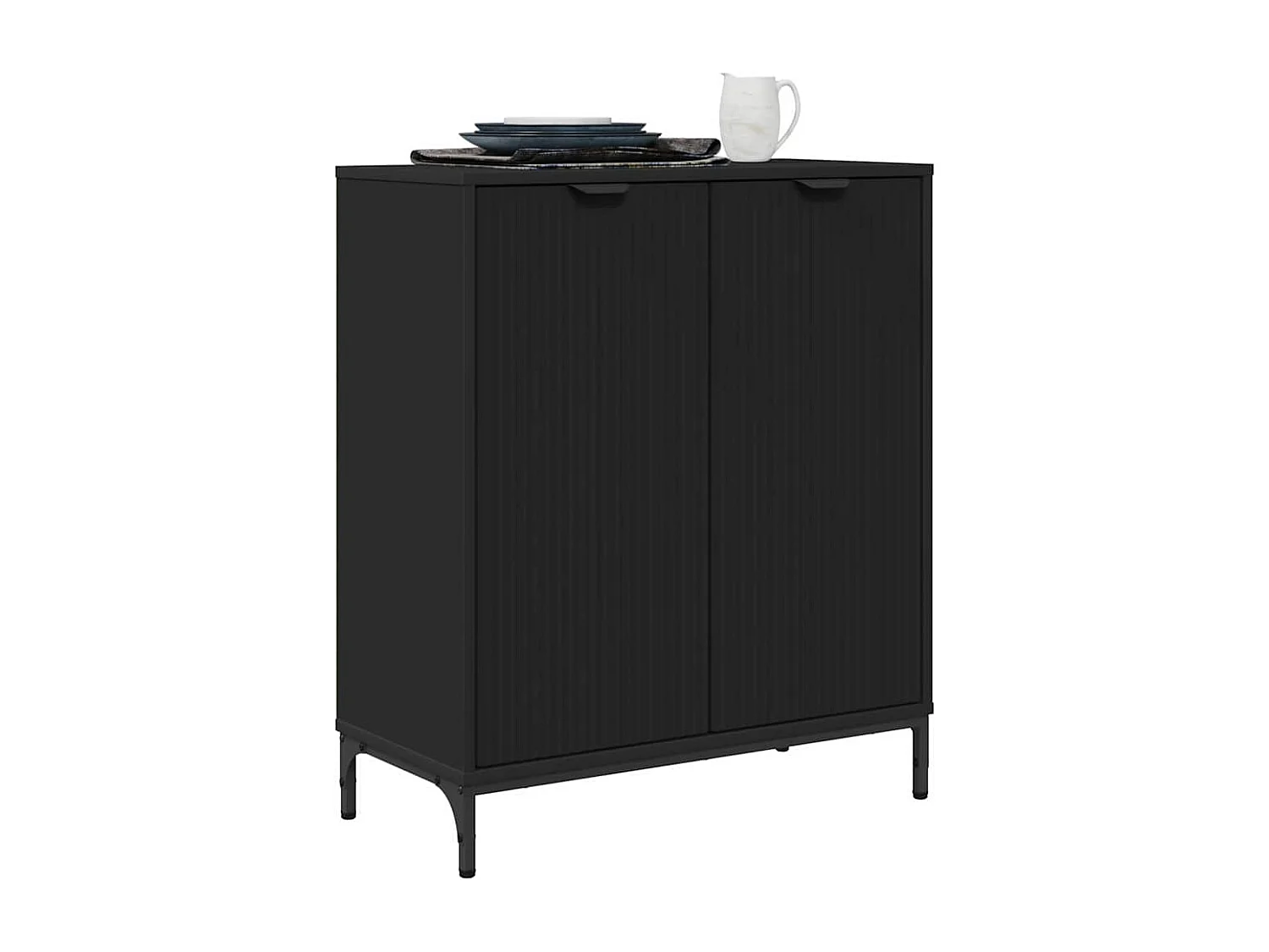 Buffet Noir 69,5 x 33 x 82 cm Bois d'ingénierie