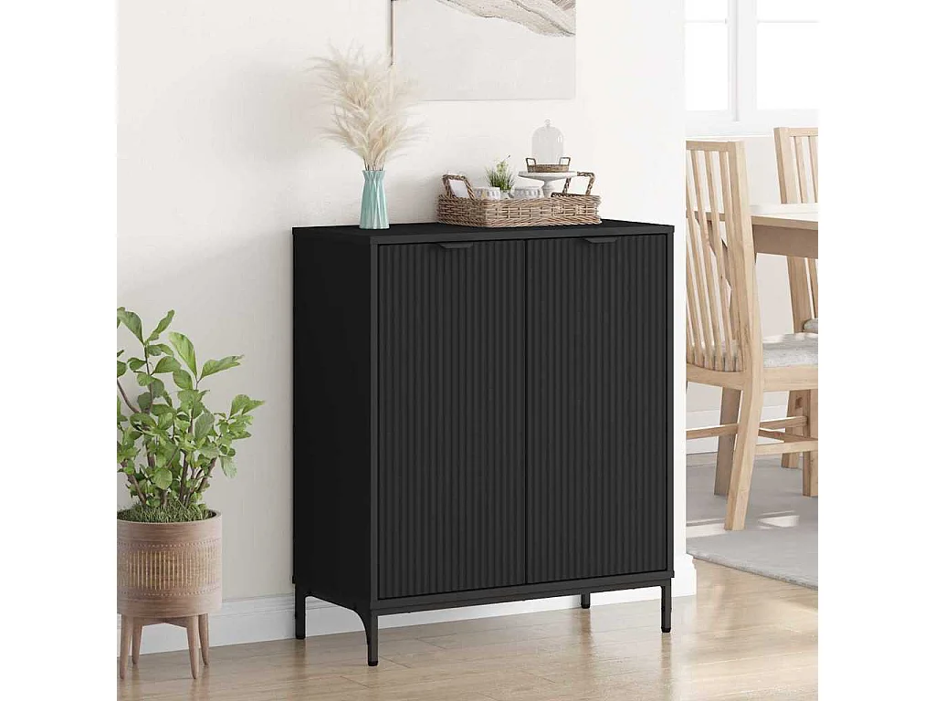 Buffet Noir 69,5 x 33 x 82 cm Bois d'ingénierie