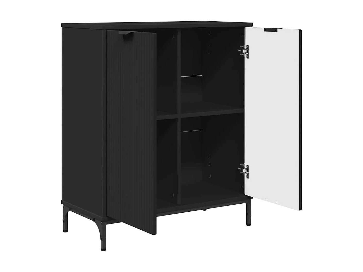 Buffet Noir 69,5 x 33 x 82 cm Bois d'ingénierie