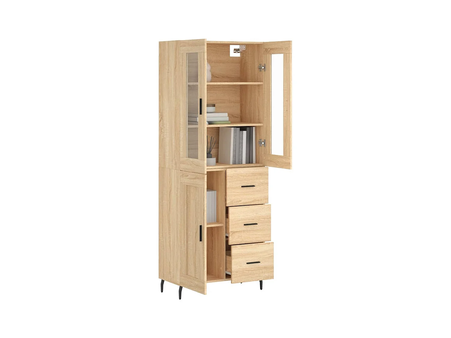 Buffet haut Chêne sonoma 69,5x34x180 cm Bois d'ingénierie