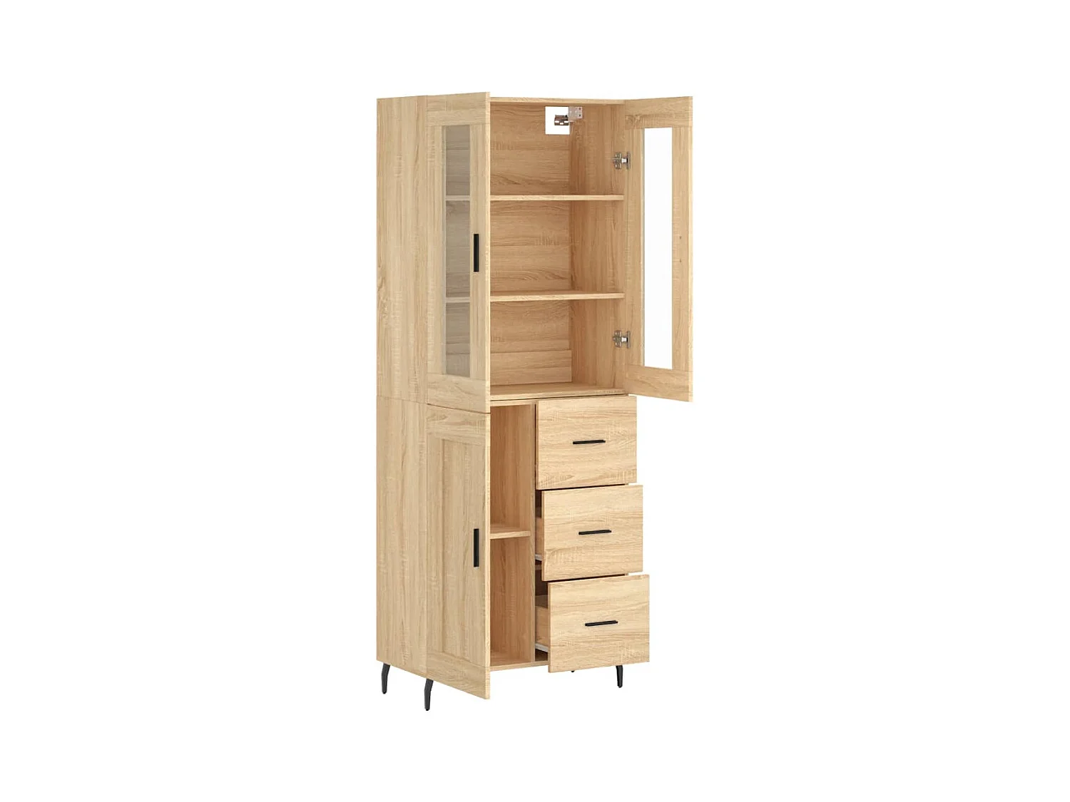 Buffet haut Chêne sonoma 69,5x34x180 cm Bois d'ingénierie