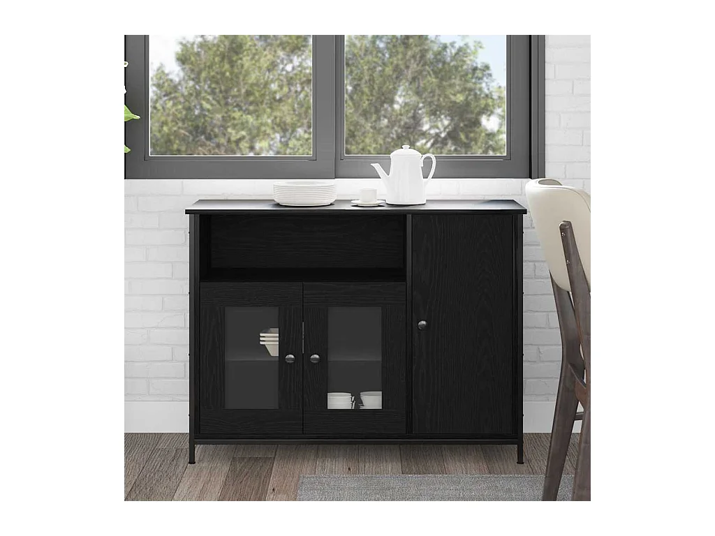 Buffet Chêne noir 100 x 35 x 75 cm Bois d'ingénierie