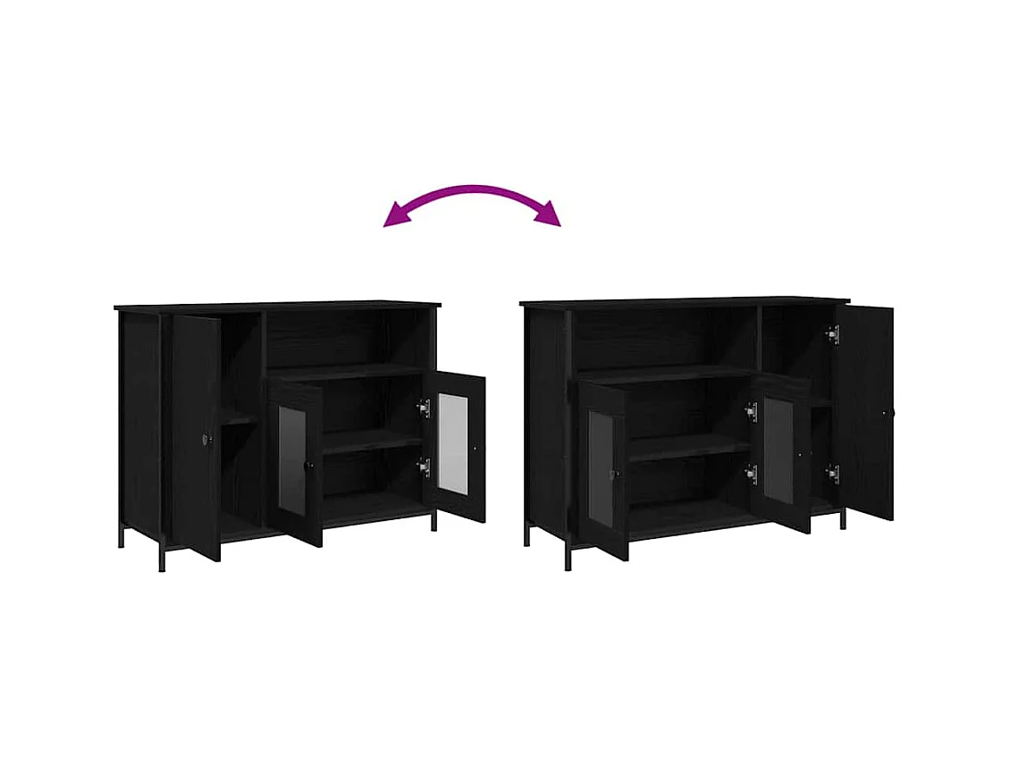 Buffet Chêne noir 100 x 35 x 75 cm Bois d'ingénierie