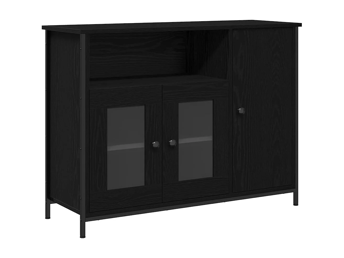 Buffet Chêne noir 100 x 35 x 75 cm Bois d'ingénierie