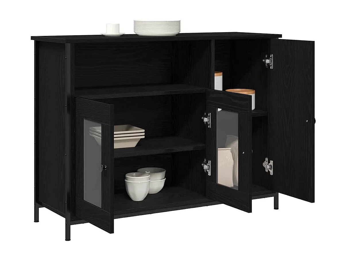 Buffet Chêne noir 100 x 35 x 75 cm Bois d'ingénierie