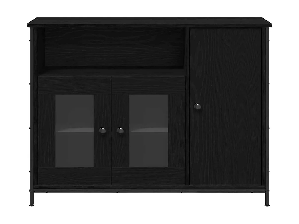 Buffet Chêne noir 100 x 35 x 75 cm Bois d'ingénierie