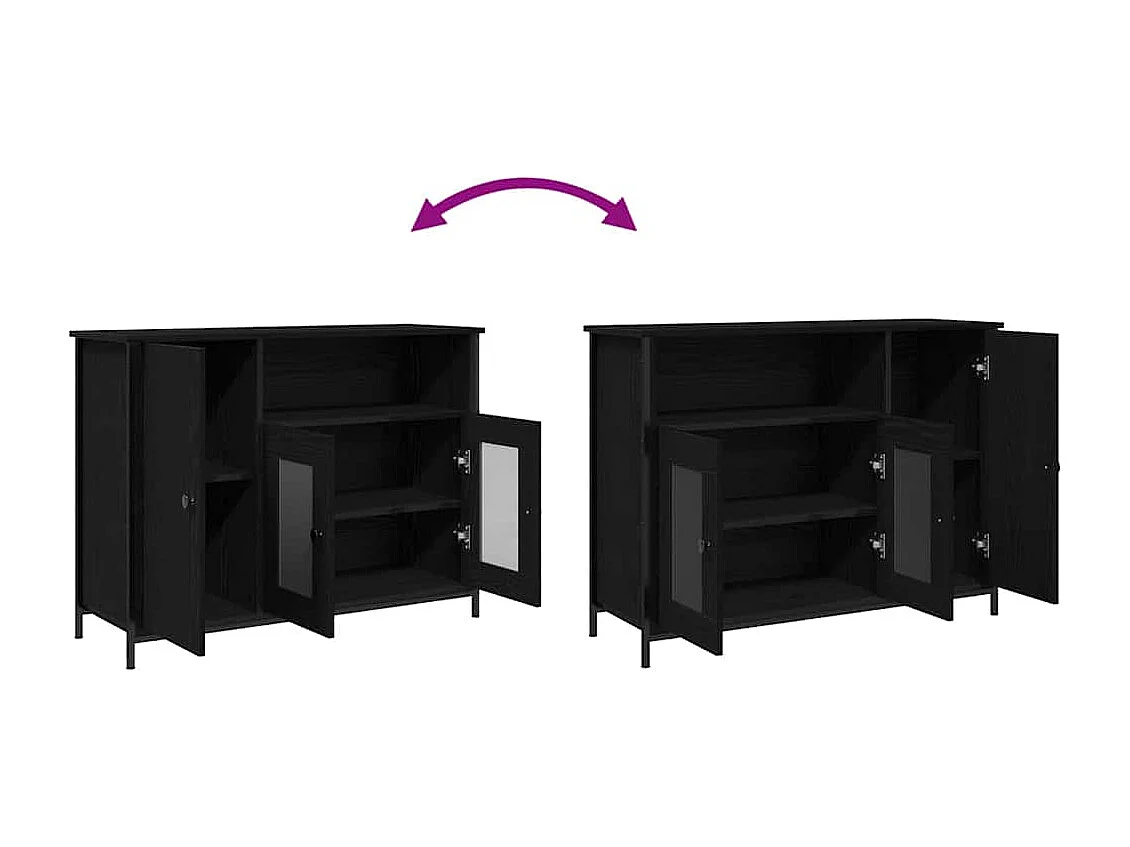 Buffet Chêne noir 100 x 35 x 75 cm Bois d'ingénierie