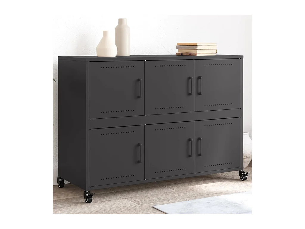 Buffet noir 100,5x39x72 cm acier