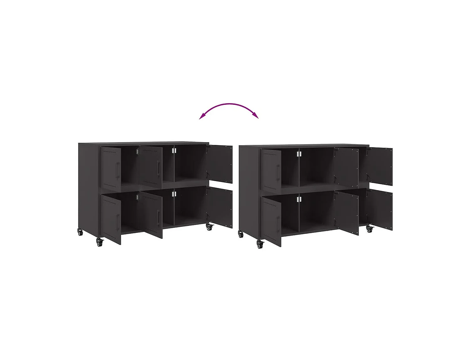 Buffet noir 100,5x39x72 cm acier