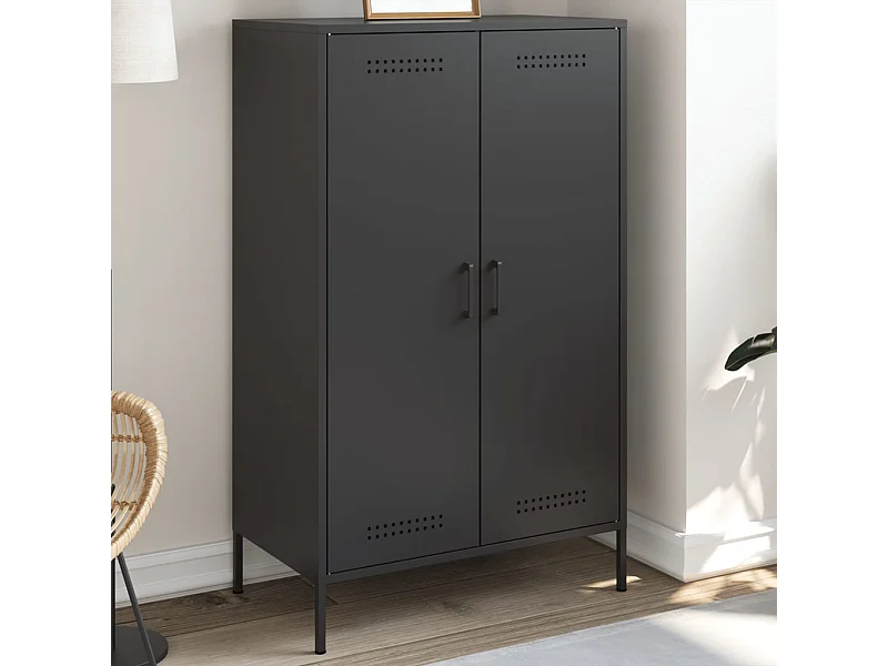 Aparador alto 68x39x113 cm aço preto