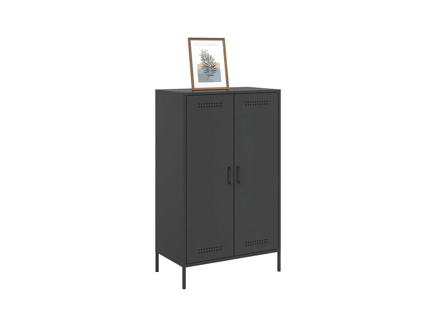 Buffet haut noir 68x39x113 cm acier