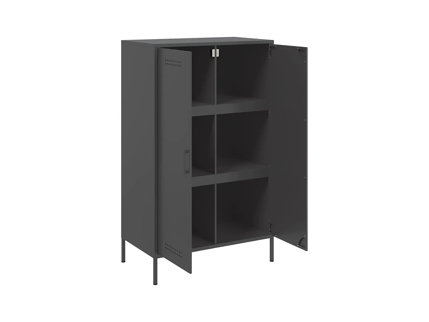 Buffet haut noir 68x39x113 cm acier