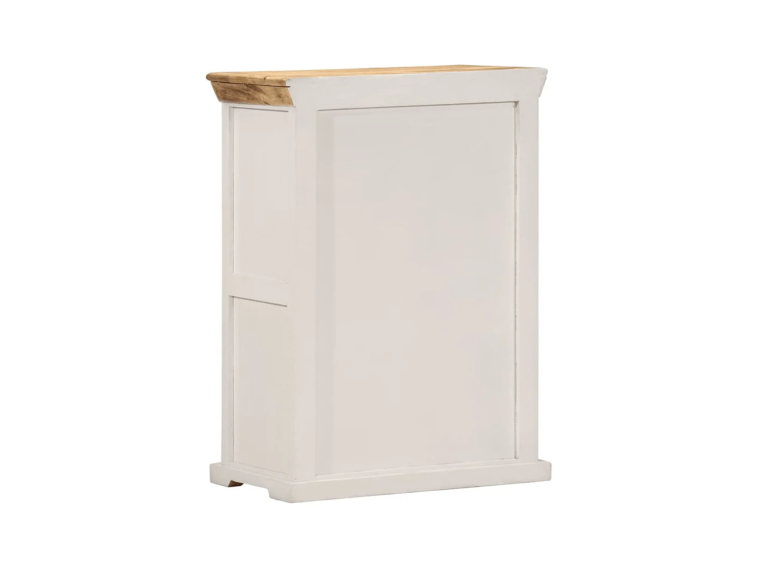 Buffet blanc et marron 55x30x73 cm bois de manguier solide brut