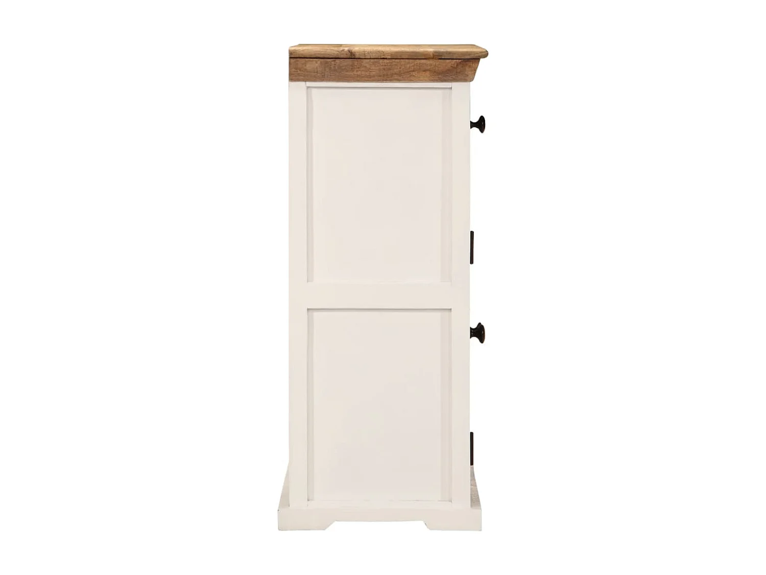 Buffet blanc et marron 55x30x73 cm bois de manguier solide brut