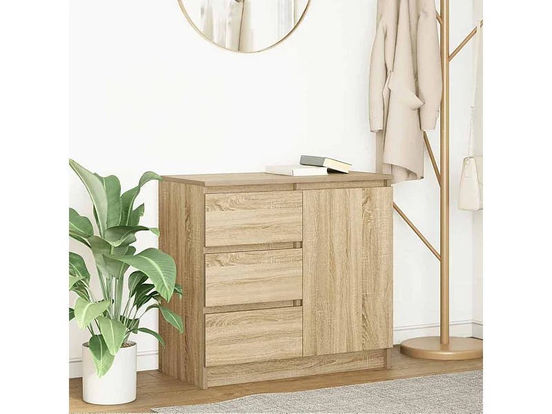 Buffet avec tiroir chêne sonoma 71x35x65 cm bois d'ingénierie