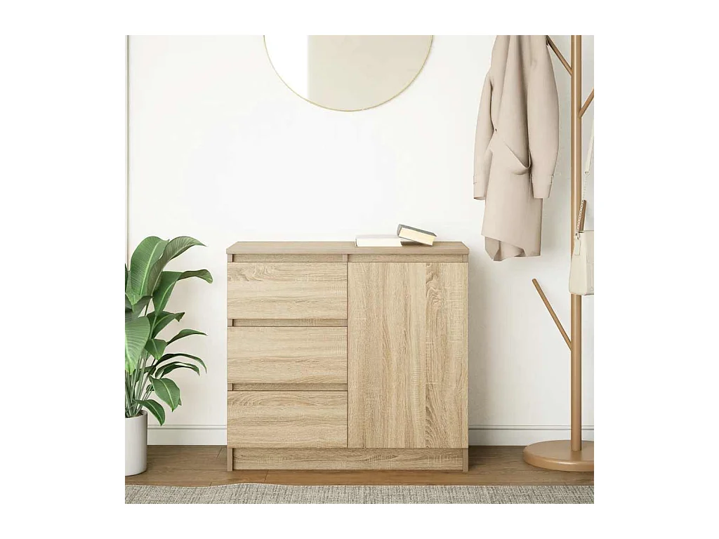 Buffet avec tiroir chêne sonoma 71x35x65 cm bois d'ingénierie