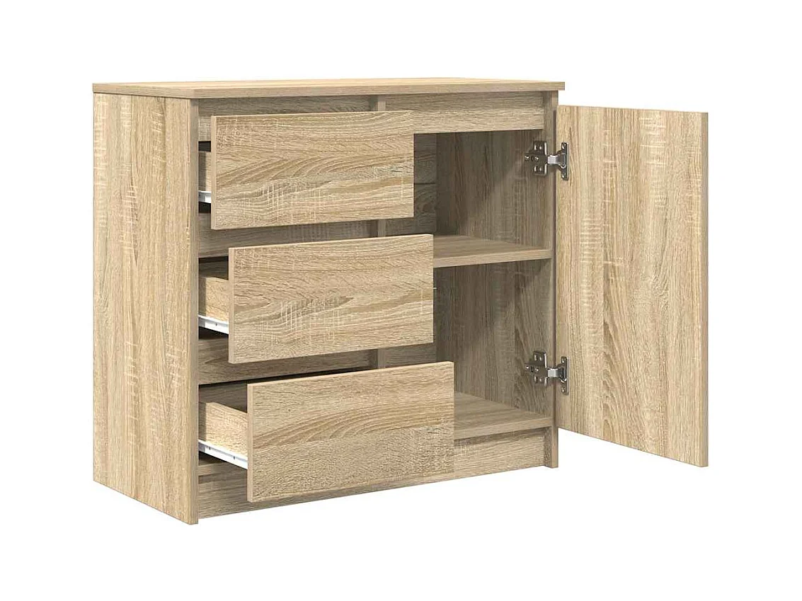 Buffet avec tiroir chêne sonoma 71x35x65 cm bois d'ingénierie