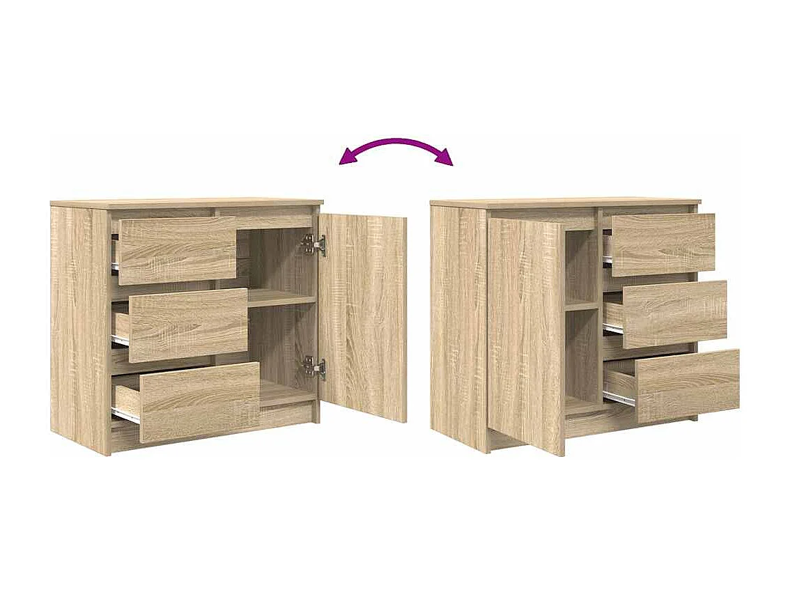 Buffet avec tiroir chêne sonoma 71x35x65 cm bois d'ingénierie