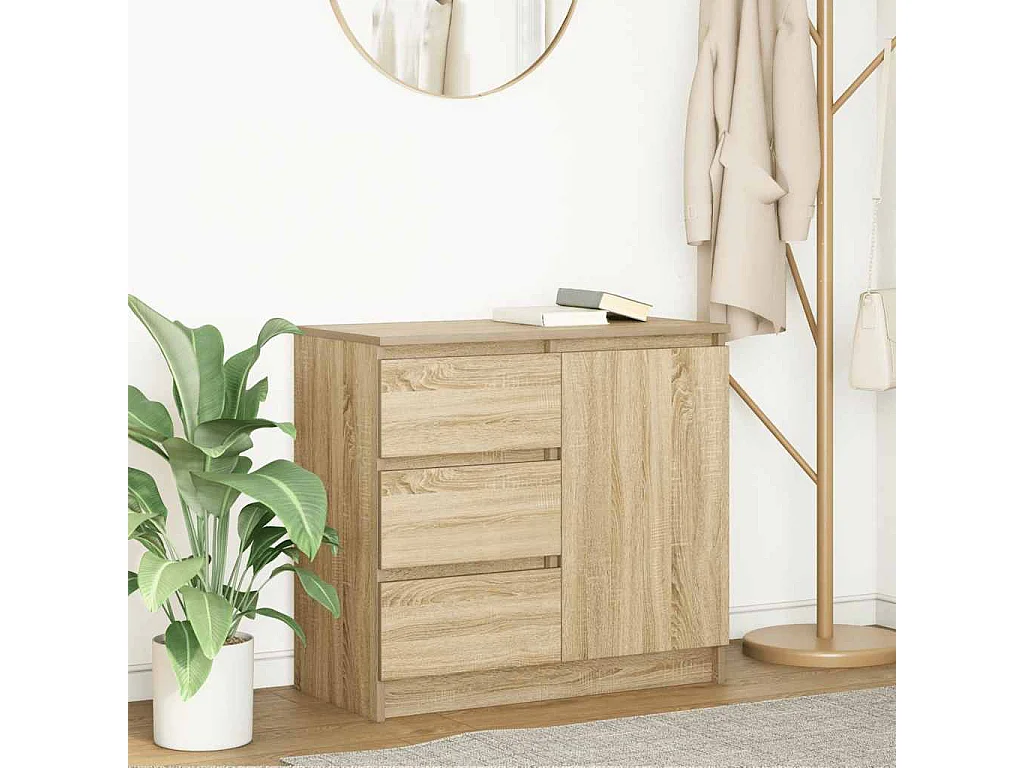 Buffet avec tiroir chêne sonoma 71x35x65 cm bois d'ingénierie