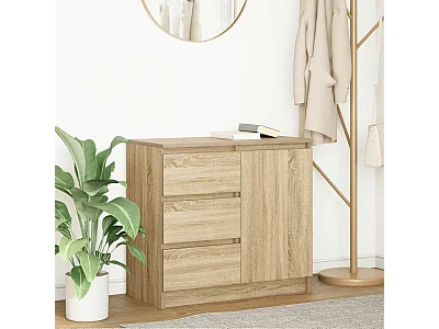 Buffet avec tiroir chêne sonoma 71x35x65 cm bois d'ingénierie
