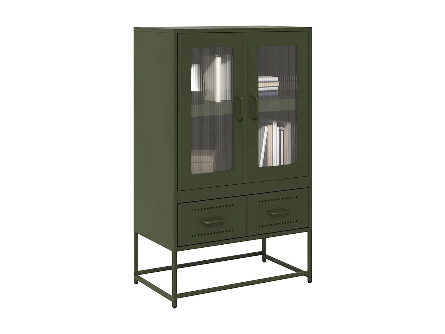 Buffet haut vert olive 68x39 x111,5 cm acier
