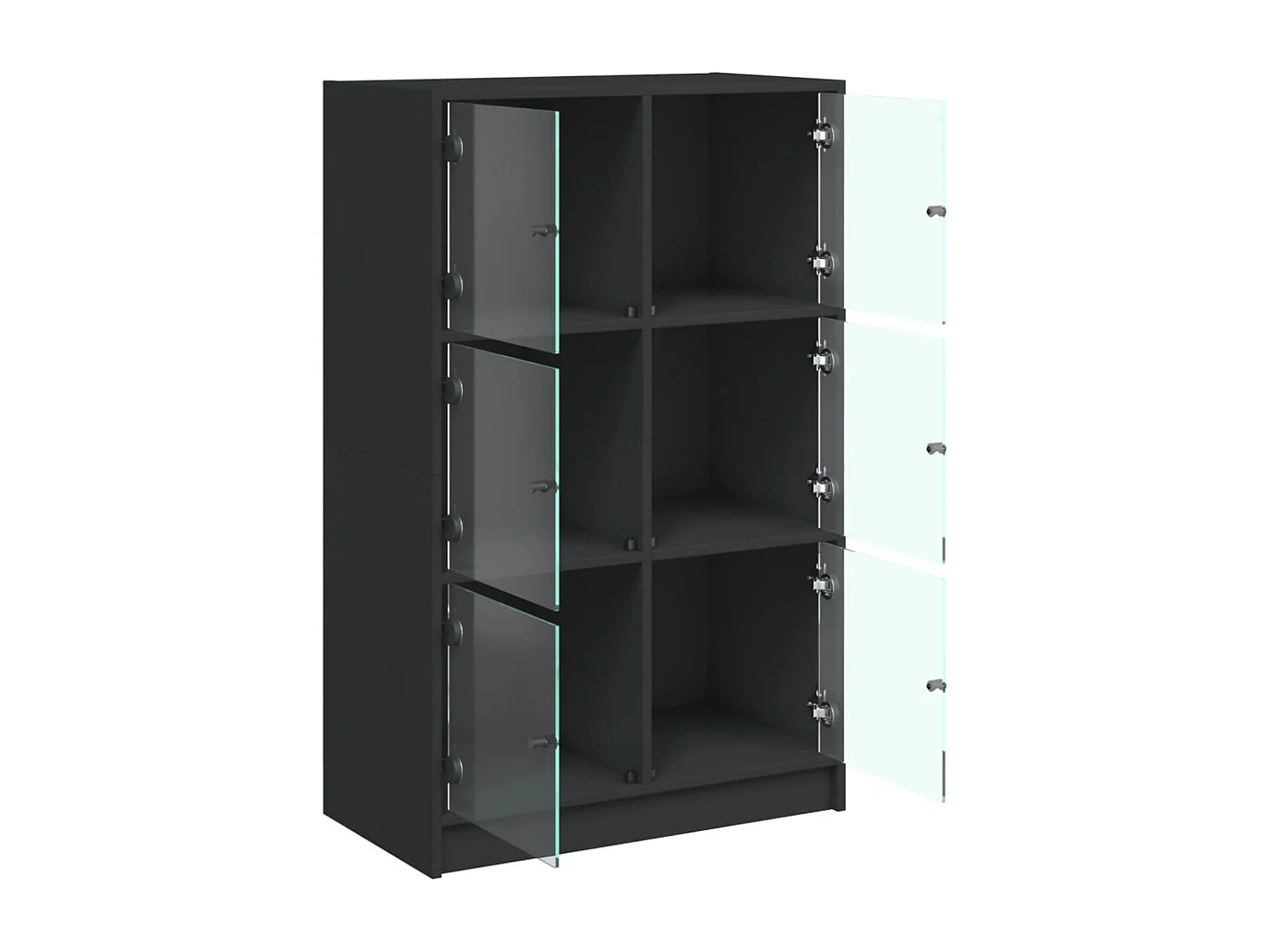 Buffet haut avec portes noir 68x37x109 cm bois d'ingénierie