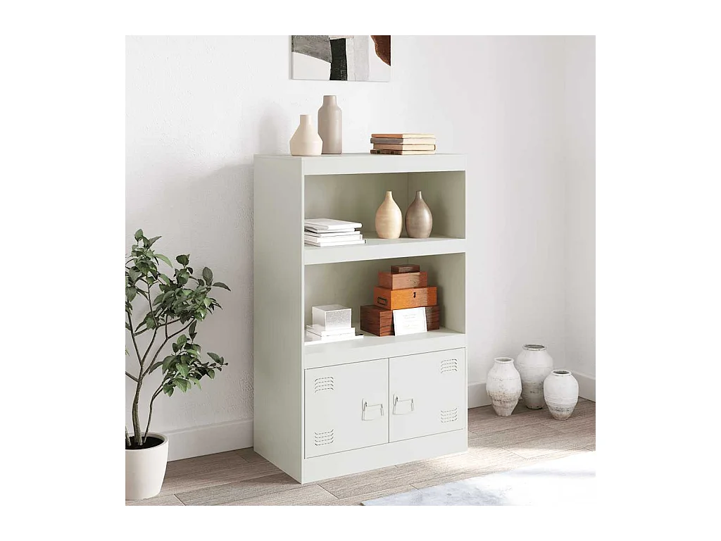 Buffet blanc 67x39x107 cm acier