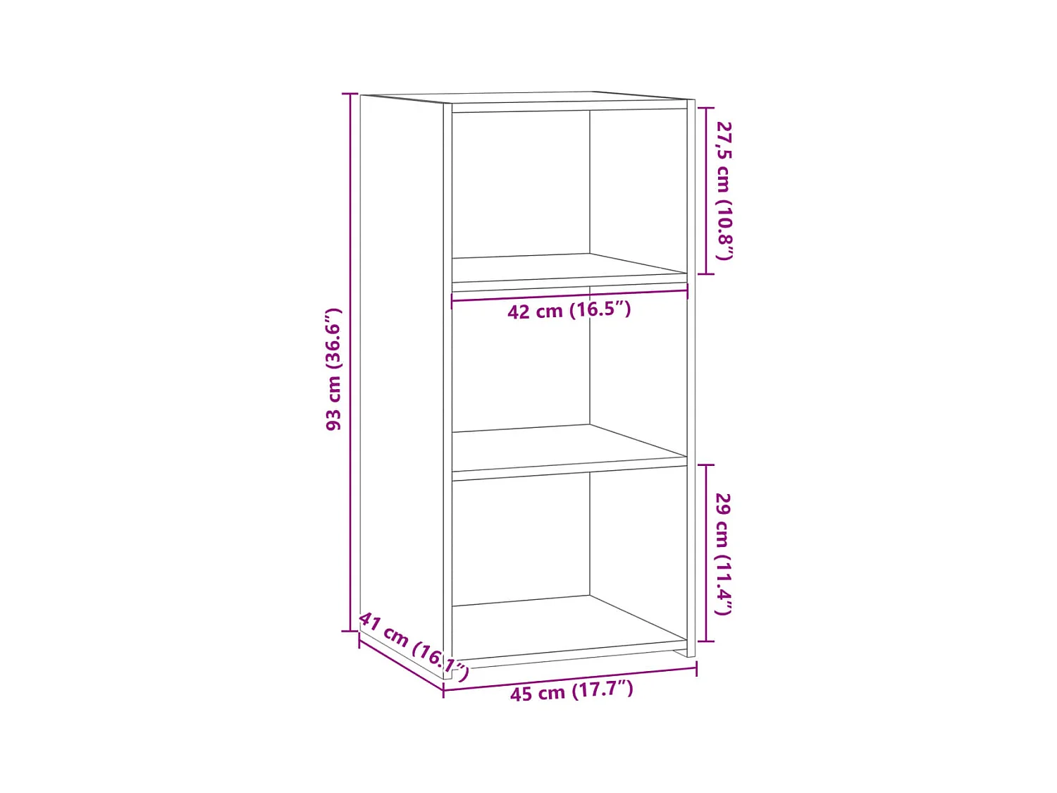 Buffet blanc 45x41x93 cm bois d'ingénierie