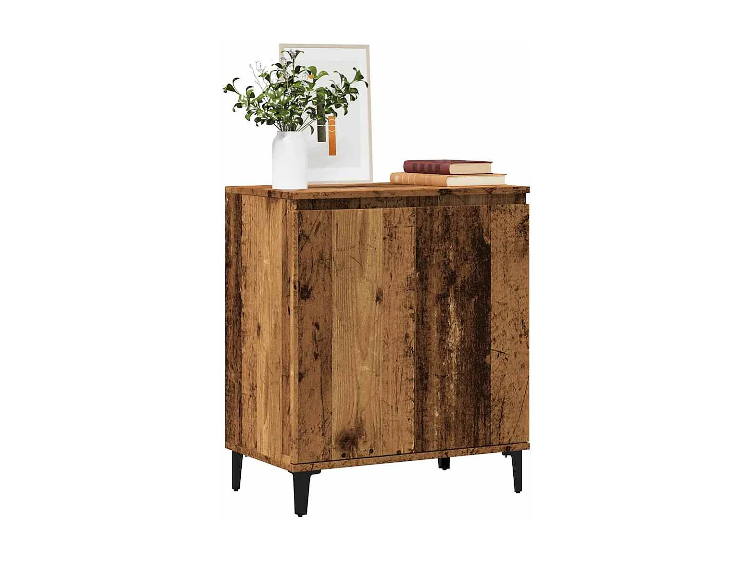 Aparador de madera contrachapada envejecida 60x35x70 cm