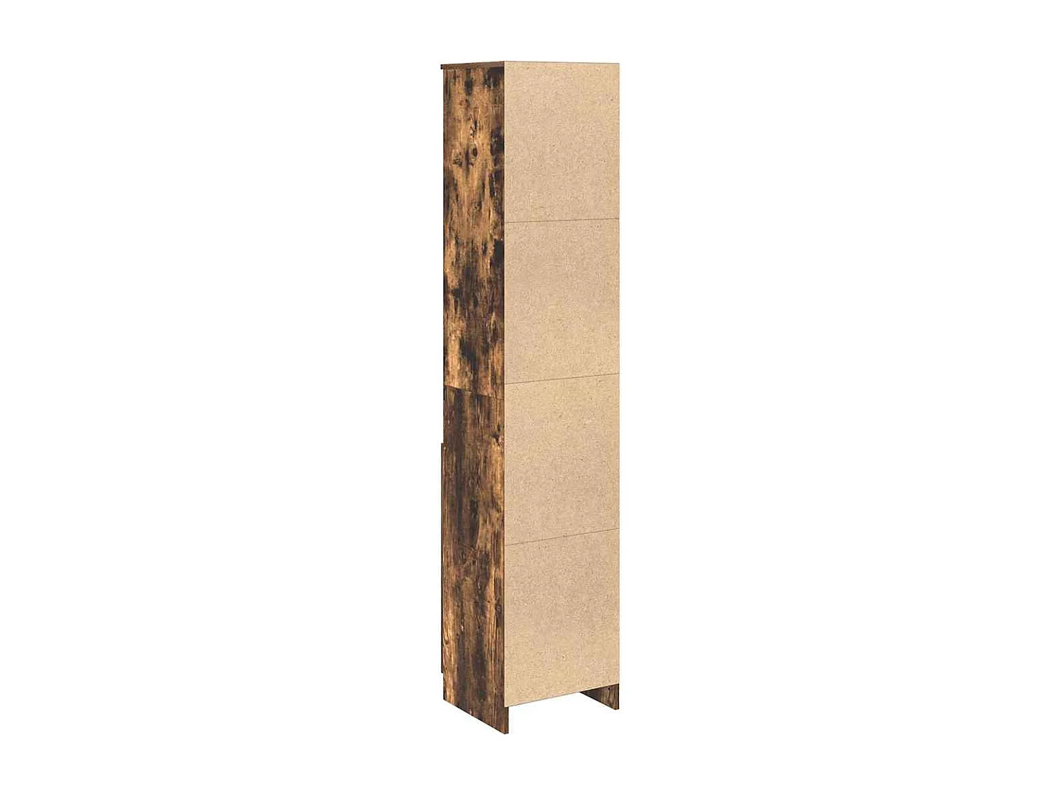 Buffet haut chêne fumé 37,5x35x180 cm bois d'ingénierie