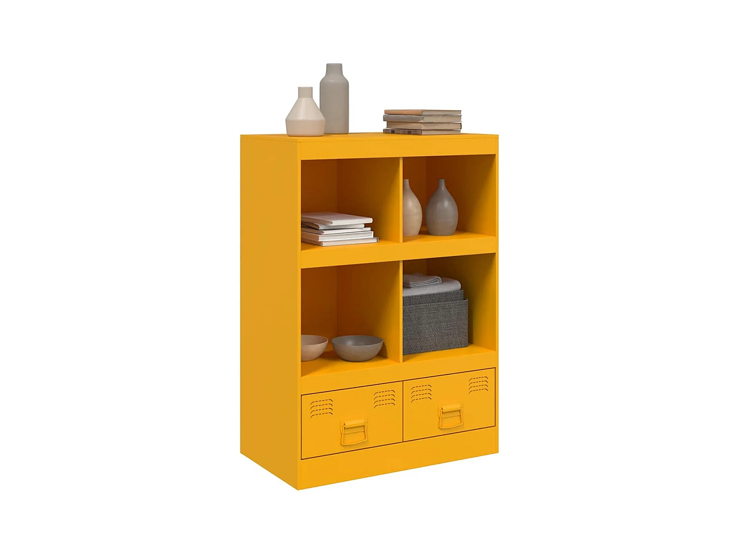Buffet jaune moutarde 67x39x95 cm acier