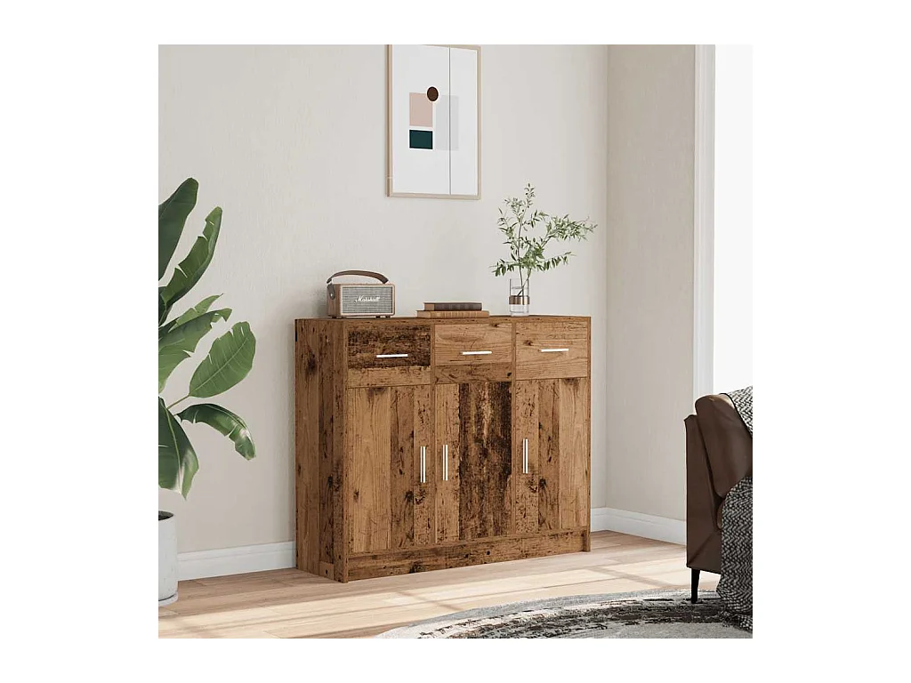 Buffet vieux bois 91x28x75 cm bois d'ingénierie