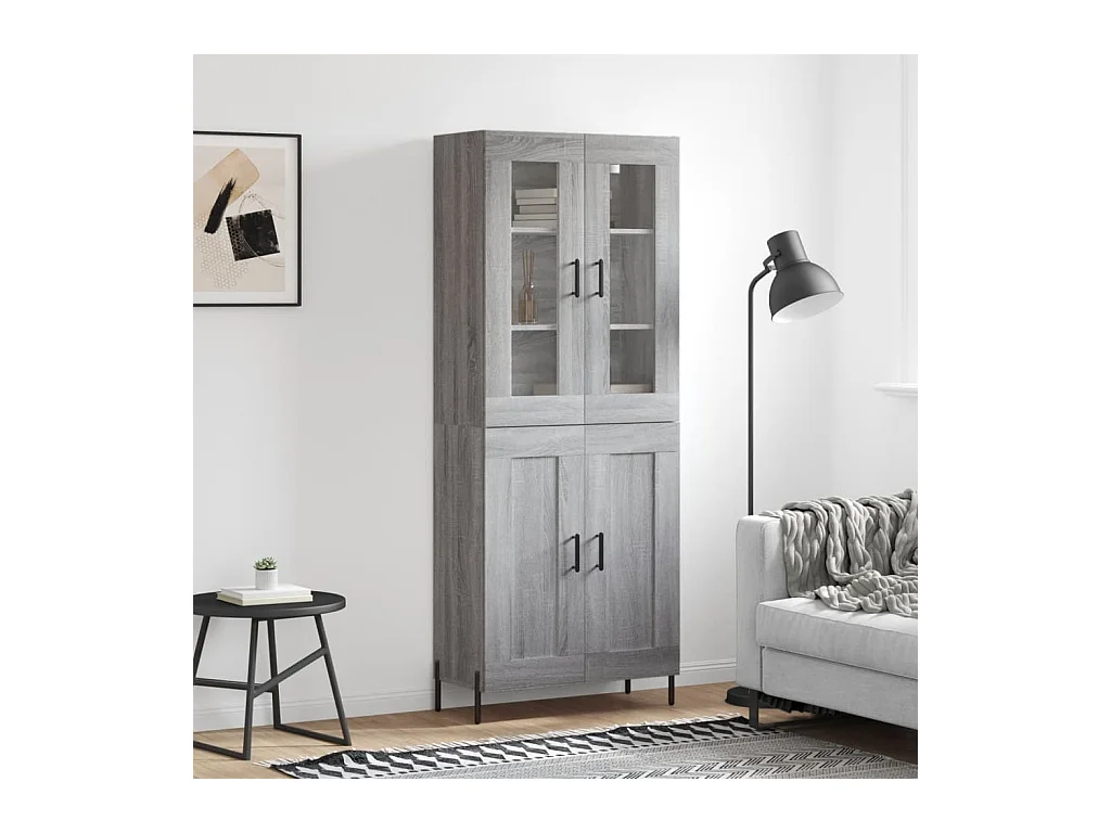 Armário alto 69,5x34x180 cm derivados de madeira sonoma cinza